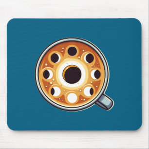 Cute Solar Eclipse Coffee Total Eclipse Mouse Pad