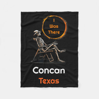 Cute Solar Eclipse Concan Texas There Fleece Blanket