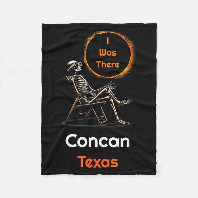 Cute Solar Eclipse Concan Texas There Fleece Blanket (Front)