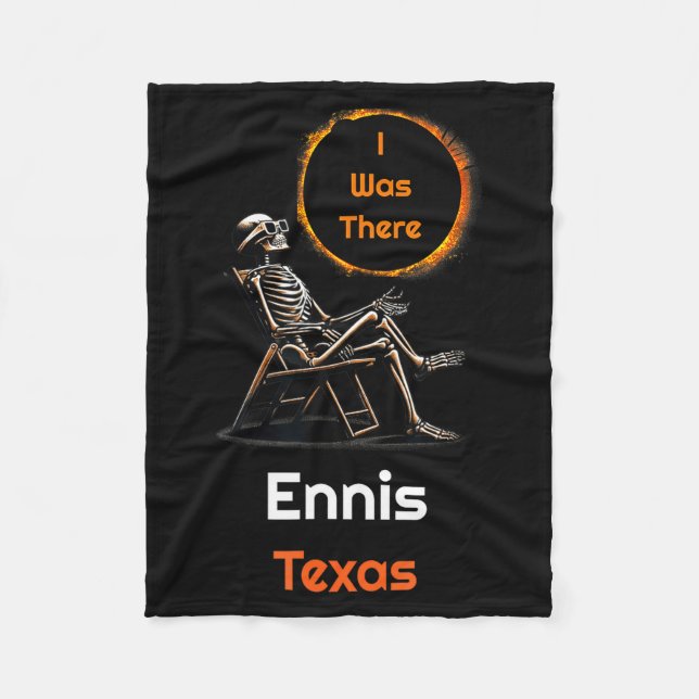 Cute Solar Eclipse Ennis Texas There Fleece Blanket (Front)