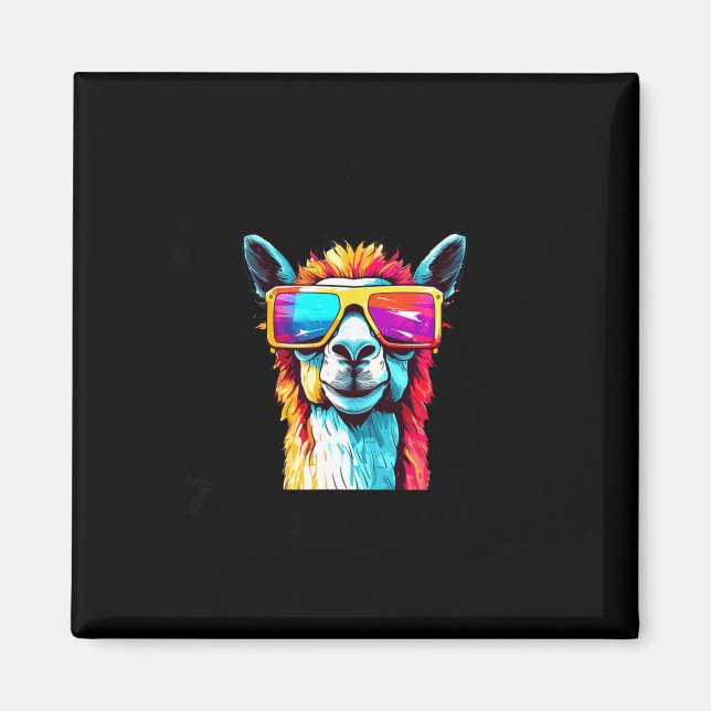 Cute Solar Eclipse Llama April 8 Magnet (Front)