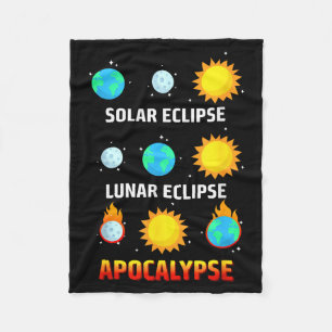 Cute Solar Eclipse Lunar Eclipse Apocalypse Fleece Blanket