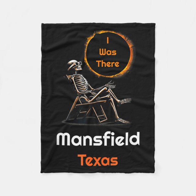 Cute Solar Eclipse Mansfield Texas There Fleece Blanket (Front)