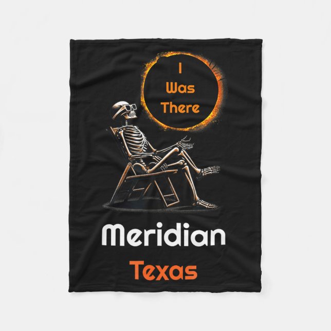 Cute Solar Eclipse Meridian Texas There Fleece Blanket (Front)