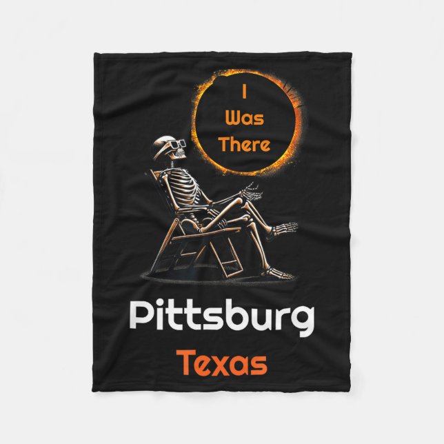 Cute Solar Eclipse Pittsburg Texas There Fleece Blanket (Front)