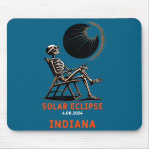 Cute Solar Eclipse Skeleton Indiana Souvenir Mouse Pad