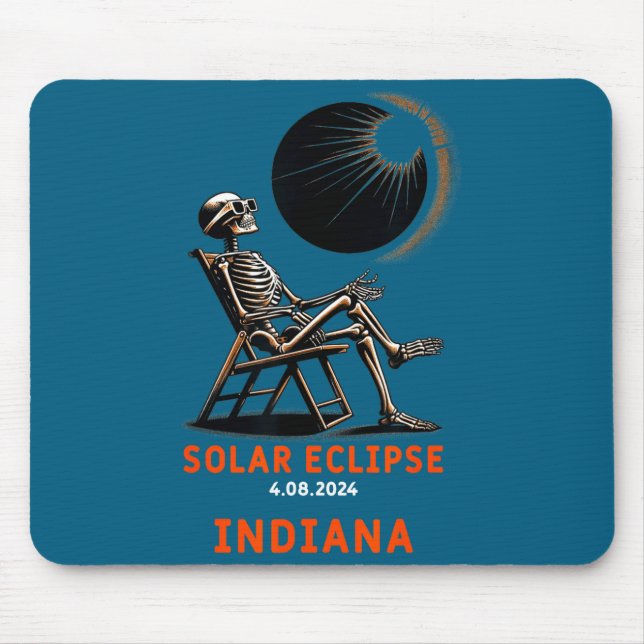 Cute Solar Eclipse Skeleton Indiana Souvenir Mouse Pad (Front)