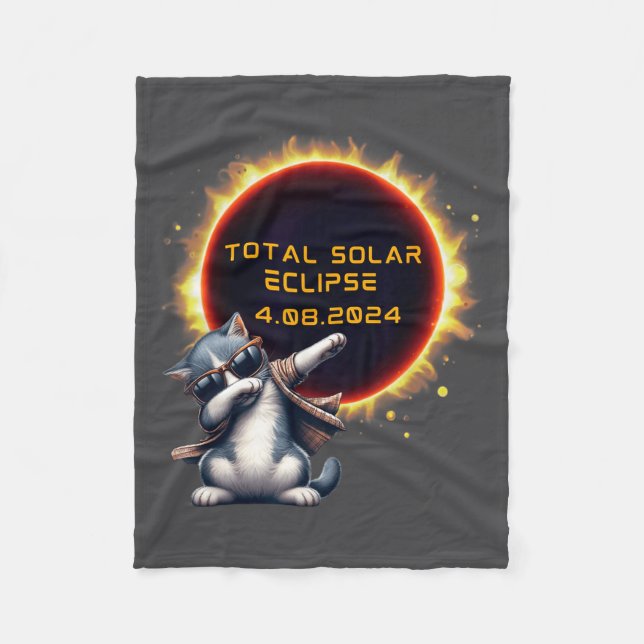 Cute Solar Eclipse Total Solar Eclipse Fleece Blanket (Front)