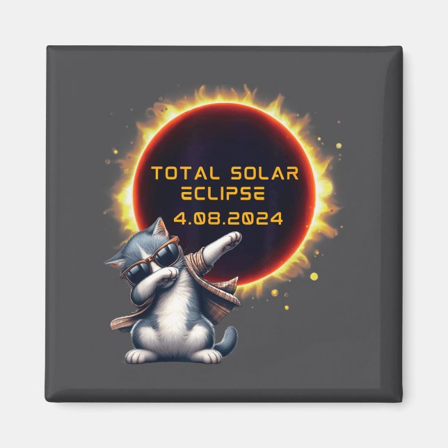 Cute Solar Eclipse Total Solar Eclipse Magnet (Front)