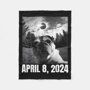 Cute Solar Eclipse Totality April 8 Fleece Blanket