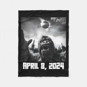 Cute Solar Eclipse Totality April 8 Fleece Blanket
