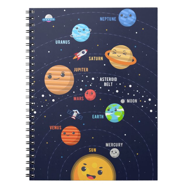 Cute Solar System Design Notebook (Front)