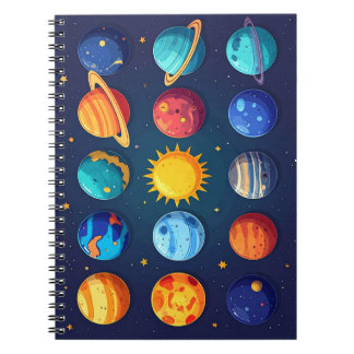 Cute Solar System Space Design – Educational Notebook