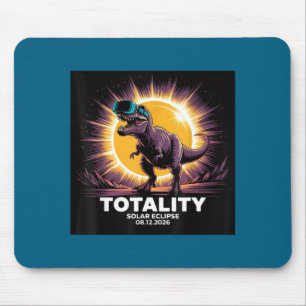 Cute Solar Totality August 12 Dinosaur Mouse Pad