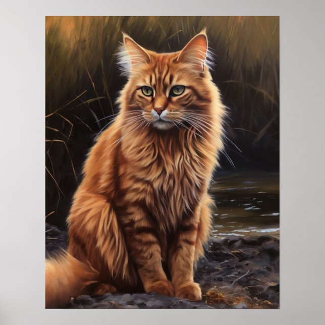 Cute Somali Cat Art Print Poster (Front)
