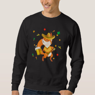 Cute Sombrero Mexican Fox Drinking Beer Cinco De M Sweatshirt