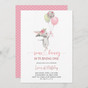 Cute Some Bunny Birthday Party Invitation