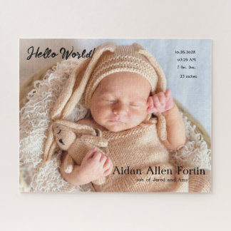 Cute Some-Bunny Has Arrived Birth Announcement Jigsaw Puzzle