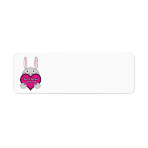 Cute Some Bunny Loves Me Heart Return Address Label