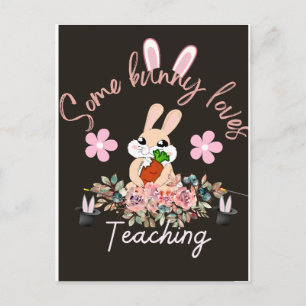 Cute some bunny loves teaching mug postcard