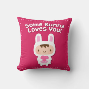 Cute Some Bunny Loves You Love Pun Cushion