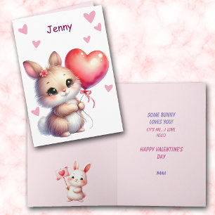 Cute Some Bunny Loves You Valentine Holiday Card