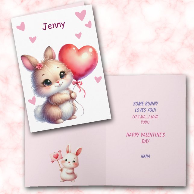 Cute Some Bunny Loves You Valentine Holiday Card (Creator Uploaded)