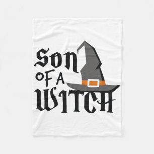 Cute Son Of A Witch Halloween Shirt Boys Wizard Wi Fleece Blanket