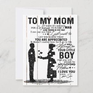Cute Son To My Mum Gift Lovely Family Gift Invitation