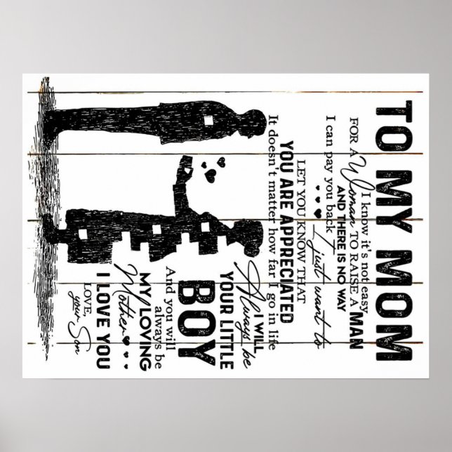 Cute Son To My Mum Gift | Lovely Family Gift Poster (Front)