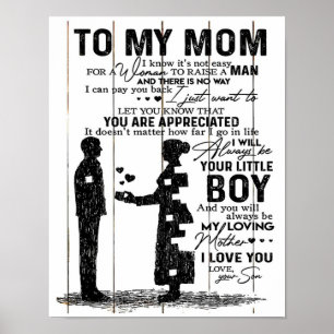 Cute Son To My Mum Gift   Lovely Family Gift Poster