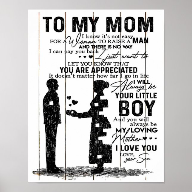 Cute Son To My Mum Gift | Lovely Family Gift Poster (Front)