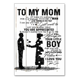 Cute Son To My Mum Gift Lovely Family Gift Table Number