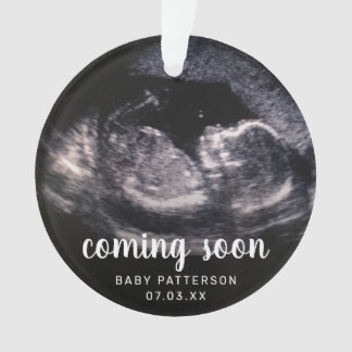 Cute Sonogram Photo Pregnancy Reveal Christmas Ornament