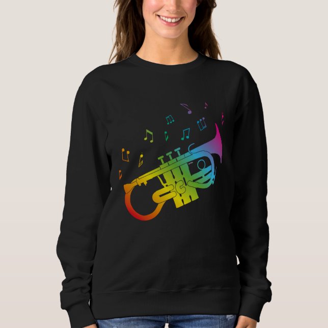 Cute Soprano Cornet player gay musicians LGBTQ+ ga Sweatshirt (Front)