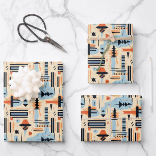 Cute Southwestern Boho tiled party  Wrapping Paper Sheet
