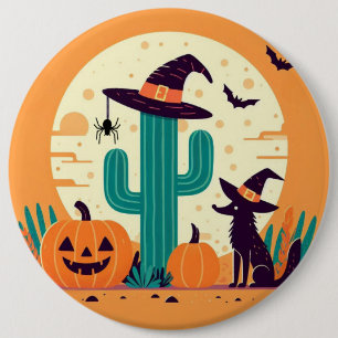 Cute, southwestern Halloween desert/cactus 6 Cm Round Badge