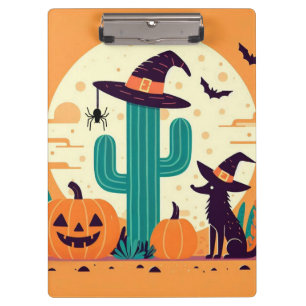 Cute, southwestern Halloween desert/cactus Clipboard