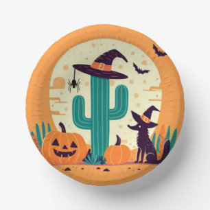 Cute, southwestern Halloween desert/cactus Paper Plate