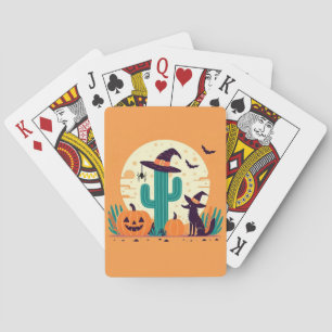Cute, southwestern Halloween desert/cactus Playing Cards