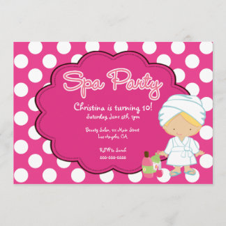 Cute Spa Day Birthday Party Invitation