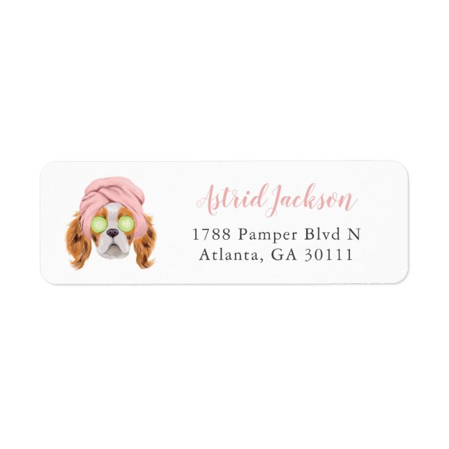 Cute Spa Dog Return Address Label (Front)