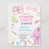 Cute spa pamper slumber party invitation