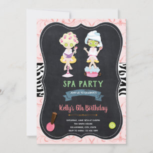 Cute spa sleepover slumber birthday card