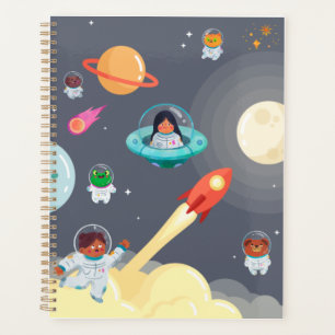 Cute Space Adventure   Astronaut Kids & Animals Il Planner