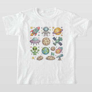 Cute Space Adventure Kids T-Shirt