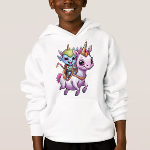Cute Space Alien riding unicorn funny UFO 
