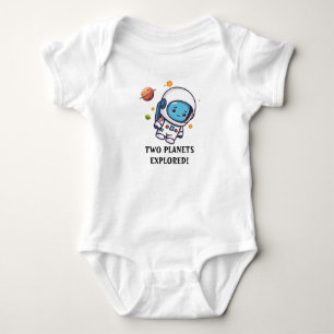 Cute Space Astronaut Two Months Baby Bodysuit