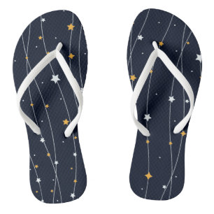 Cute Space Background With Shining Stars Pattern Thongs