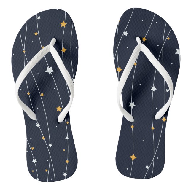 Cute Space Background With Shining Stars Pattern Thongs (Footbed)